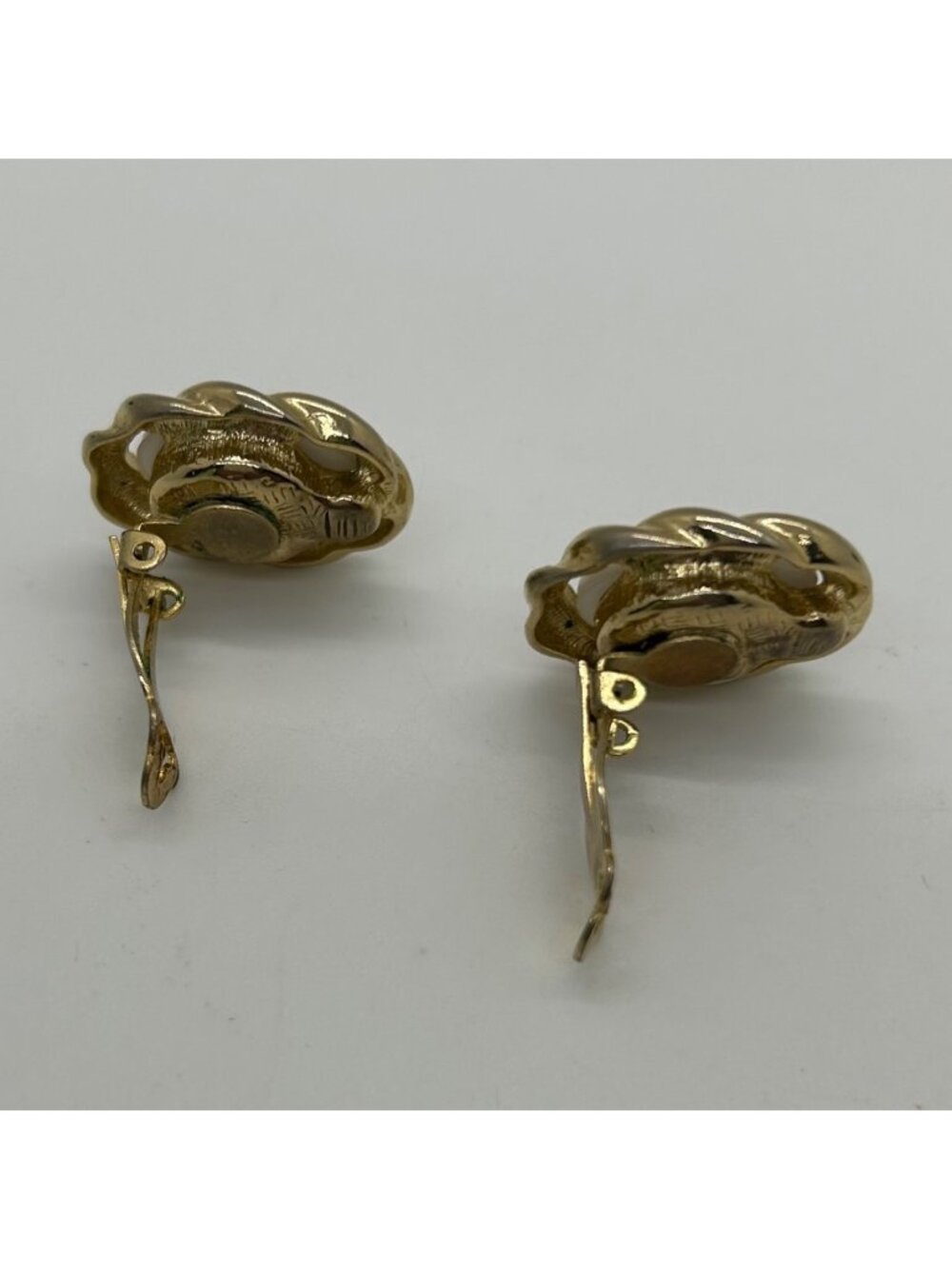 Vintage Gold-Tone Interchangeable Clip-On Earrings 10 Interchangeable Cabochons - Picture 11 of 13